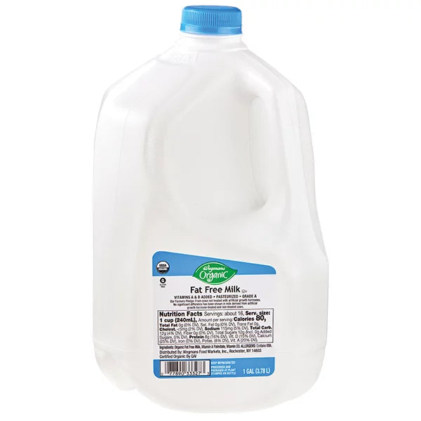Wegmans Organic Fat Free Milk     1 gallon