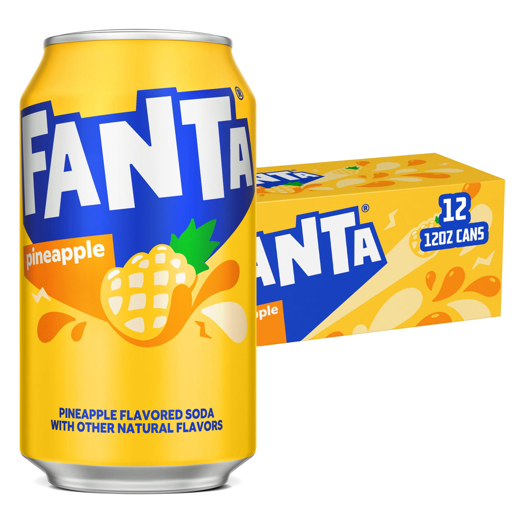 Fanta Pineapple Soda Pop Fridge Pack Cans 12 Fl Oz 12 Pack