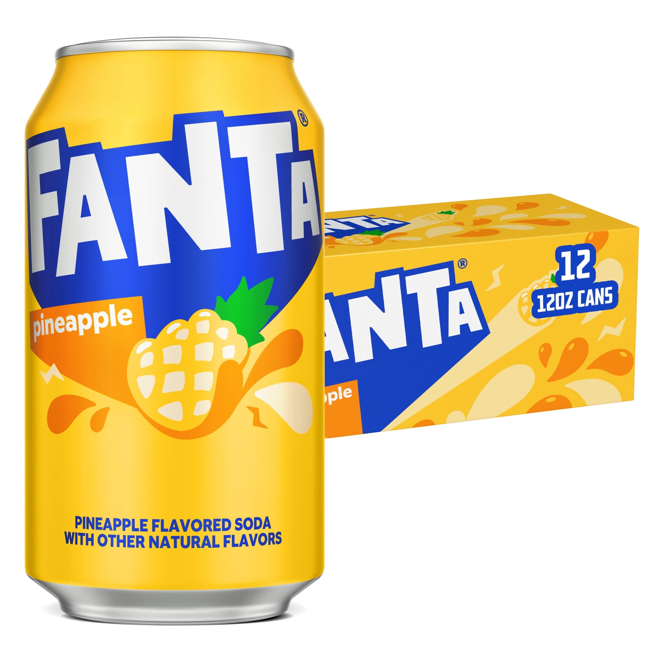 Fanta Pineapple Soda Pop Fridge Pack Cans 12 Fl Oz 12 Pack