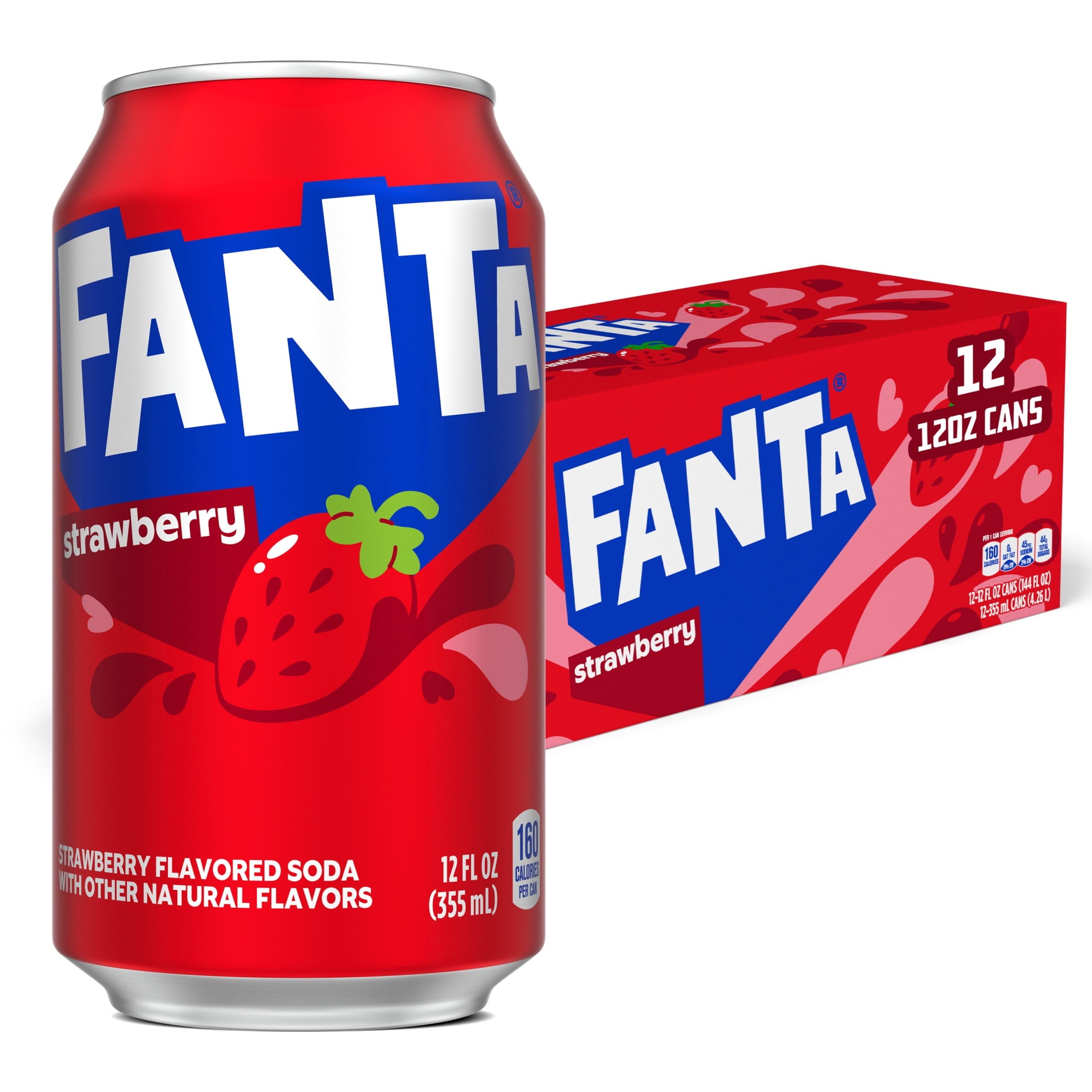 Fanta Strawberry Soda Pop Fridge Pack Cans 12 Fl Oz 12 Pack