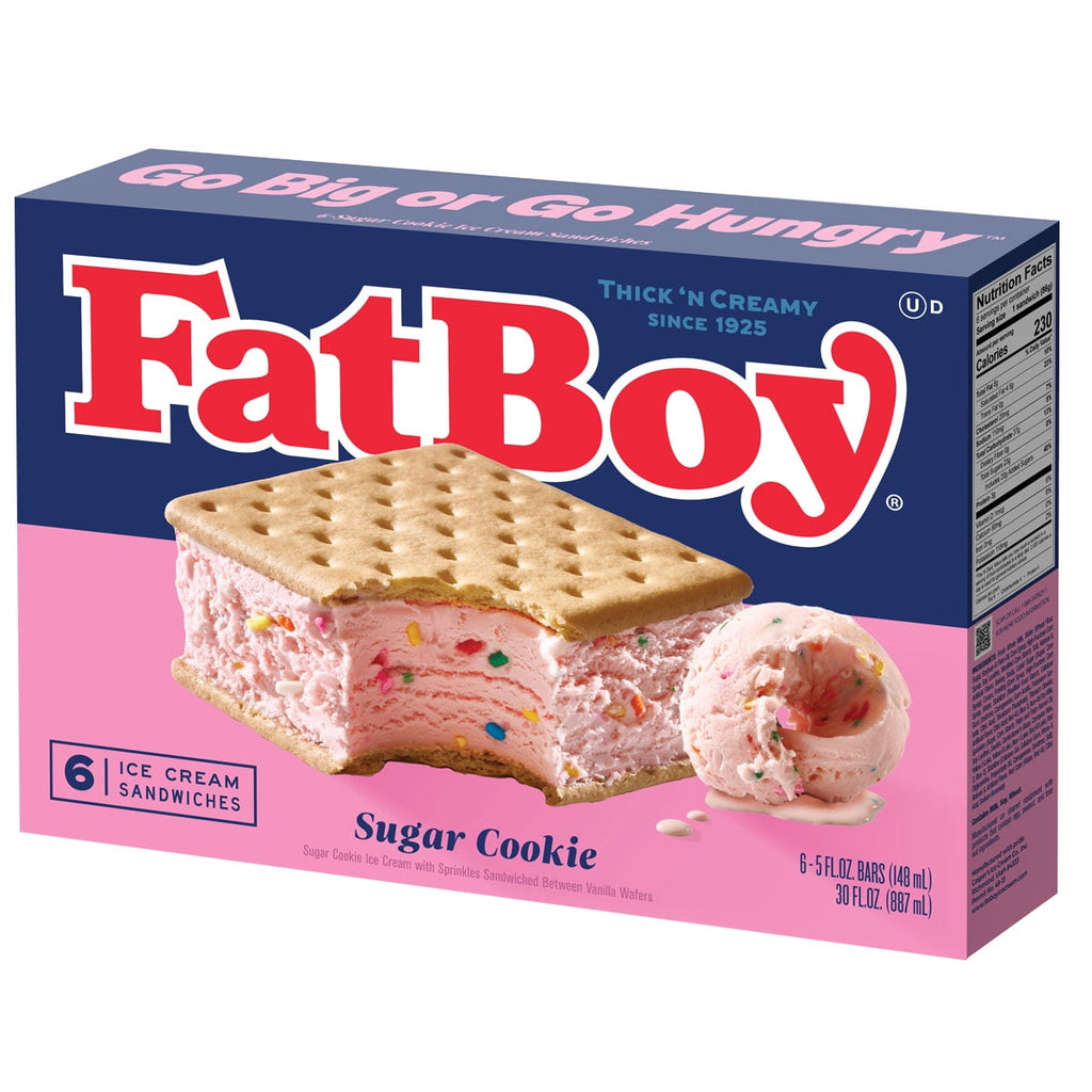 FatBoy Sugar Cookie Ice Cream Sandwich 5 Fl Oz 6 Count