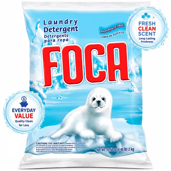 Foca Laundry Detergent Powder Biodegradable Phosphate-Free Fresh Floral Scent 70.54 oz
