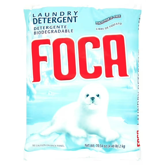 Foca Laundry Detergent, Household Use, All Ages, Biodegradable & Phosphate-Free, Powder Detergent with Anionic Surfactant 70.54 oz
