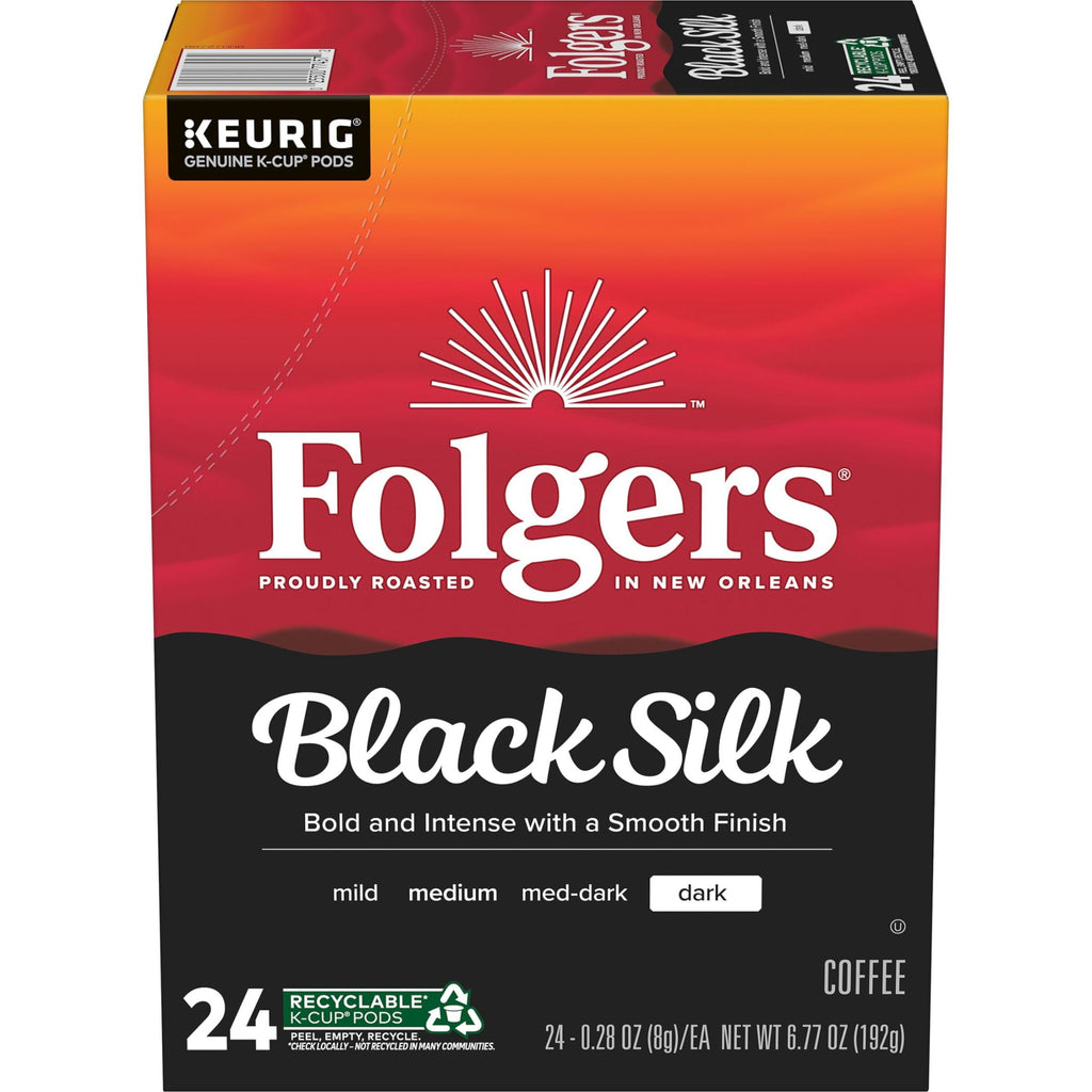 Folgers Black Silk Dark Roast Naturally Caffeinated K-Cup Coffee Pods 24 Count Box
