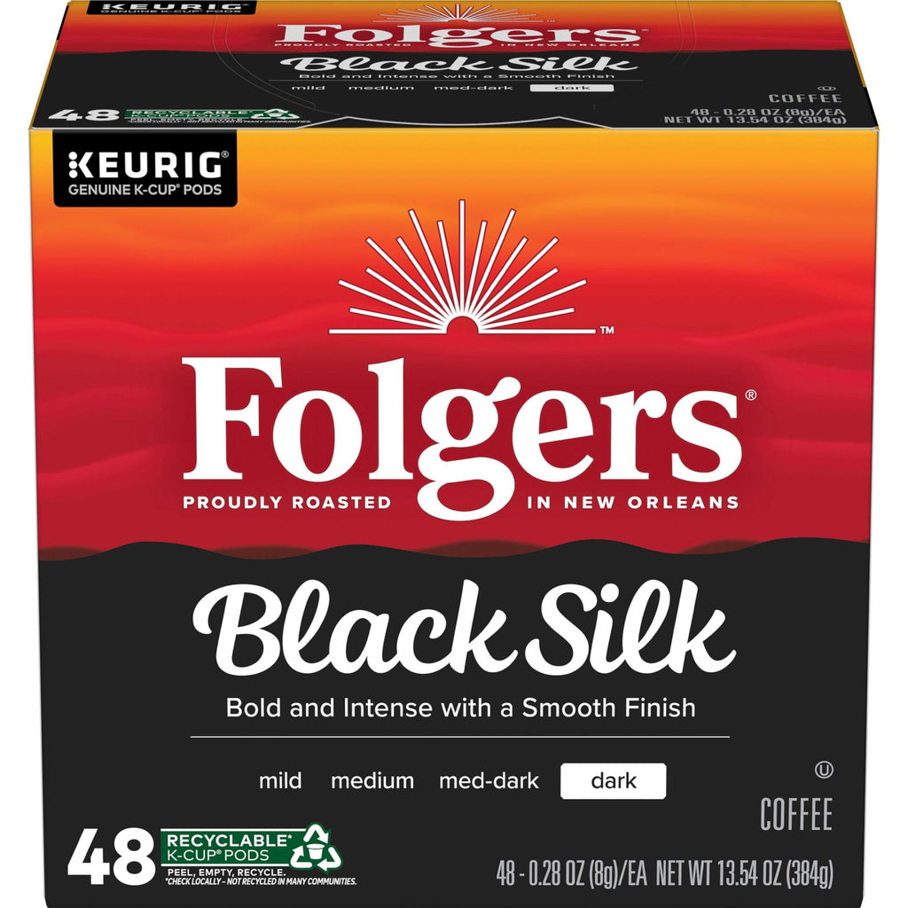 Folgers Black Silk Dark Roast Coffee Keurig K-Cup Pods 48 Count