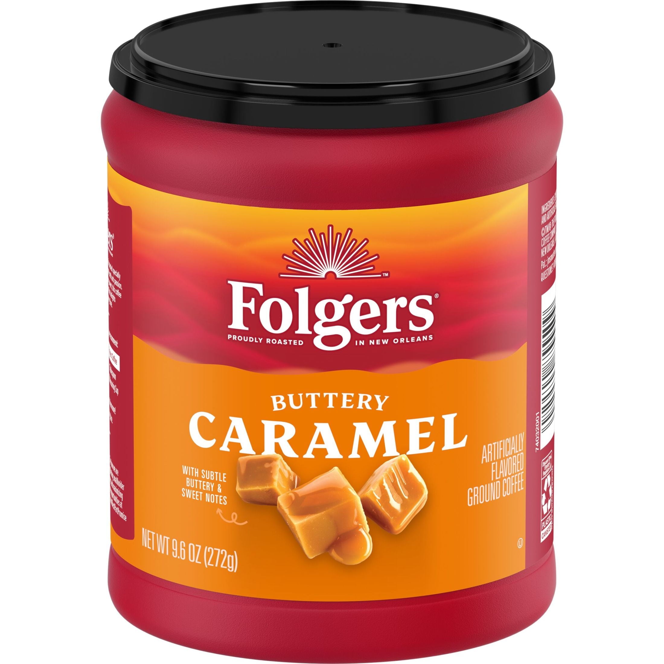 Folgers Buttery Caramel Artificially Flavored Medium Roast Ground Coffee 9.6 oz Canister