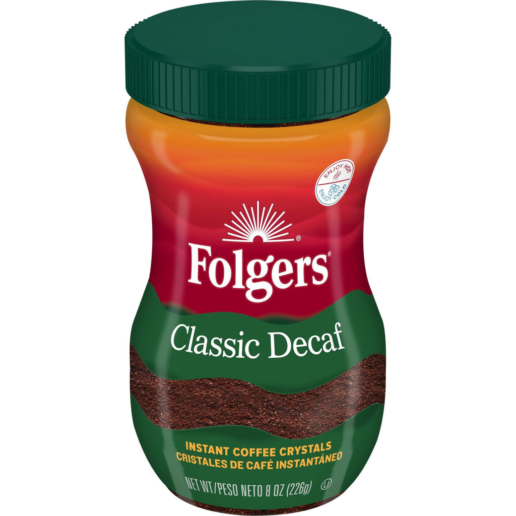 Folgers Classic Decaf Naturally Caffeinated Medium Roast Instant Coffee 8 oz Jar