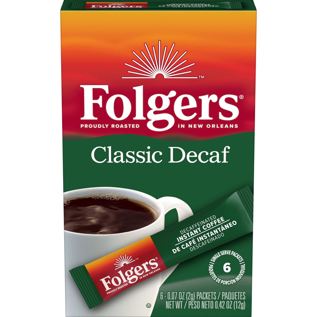 Folgers Classic Decaf Naturally Caffeinated Medium Instant Coffee 0.07 oz 6 Count