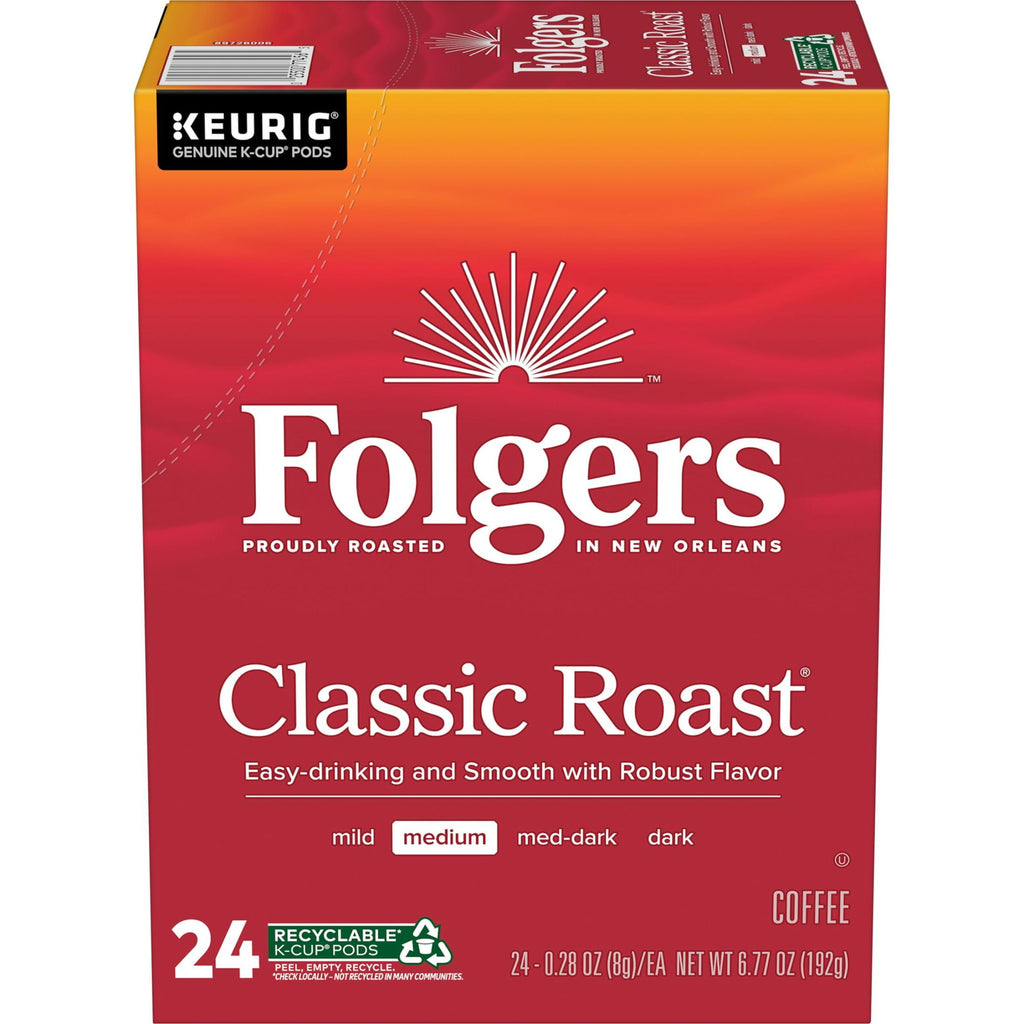 Folgers Classic Roast Medium Roast Coffee Keurig K Cup Pods 24 Count