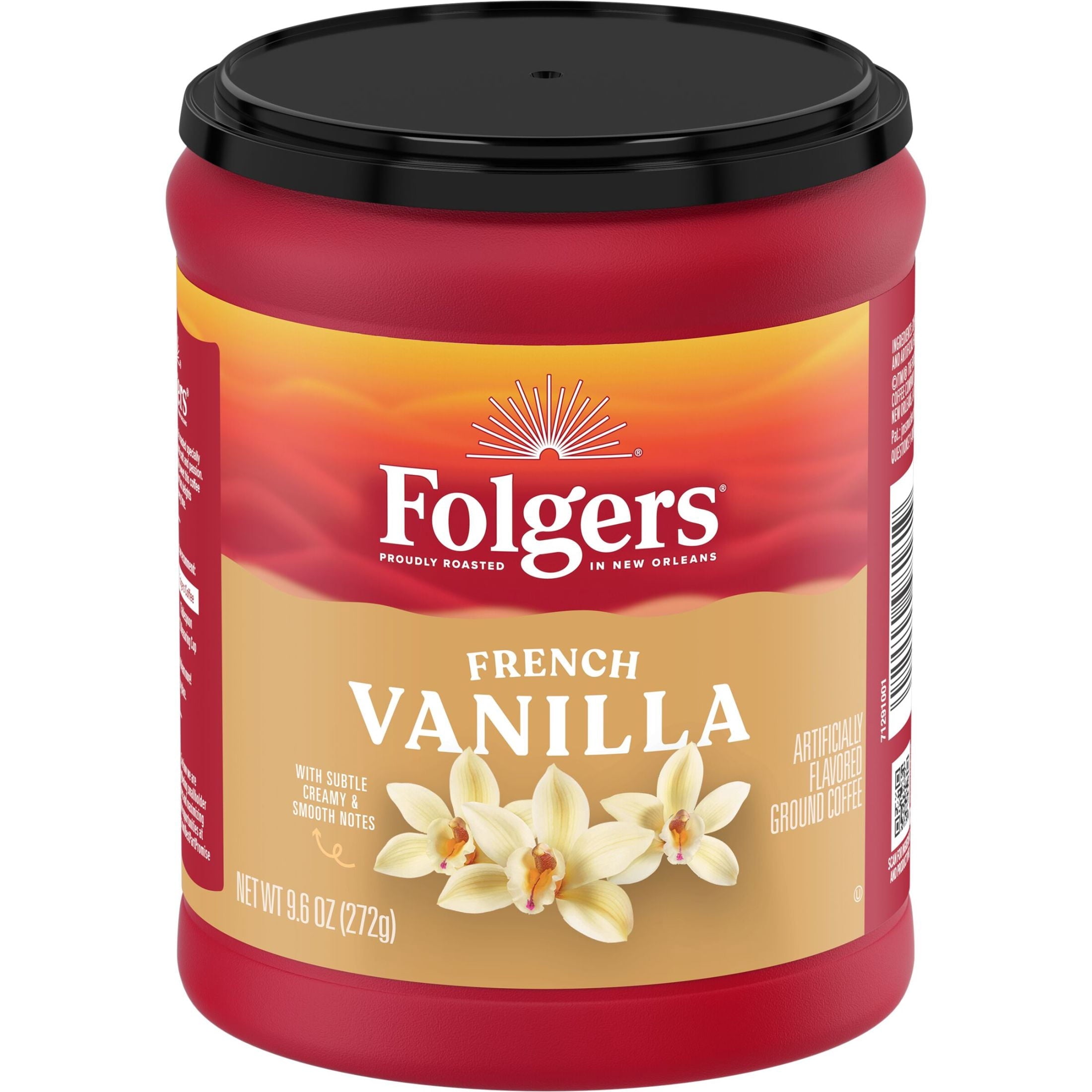 Folgers French Vanilla Artificially Flavored Medium Roast Ground Coffee 9.6 oz Canister