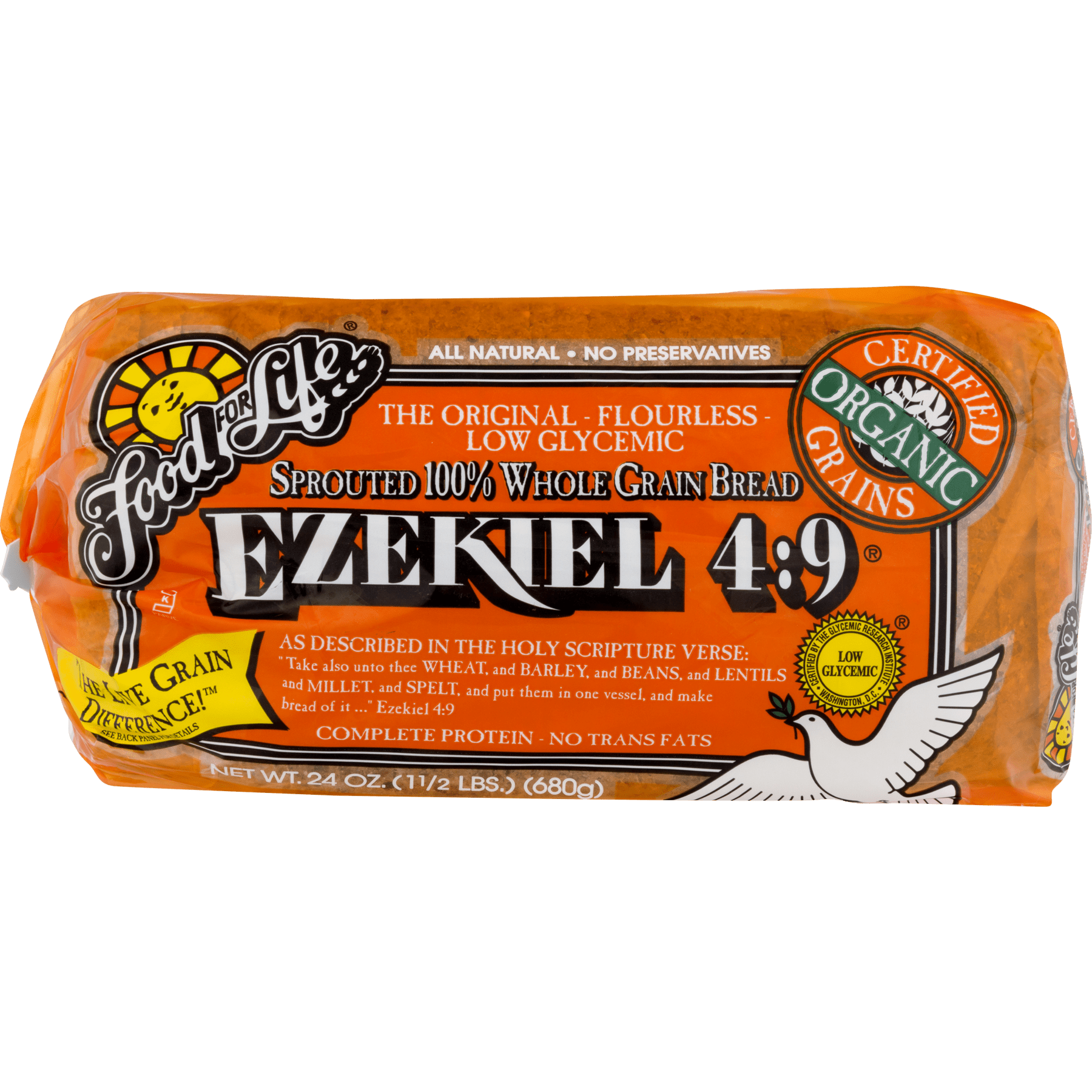 Food for Life Ezekiel 4:9 Sprouted Whole Grain Bread 24 Oz 20 Count Organic Flourless