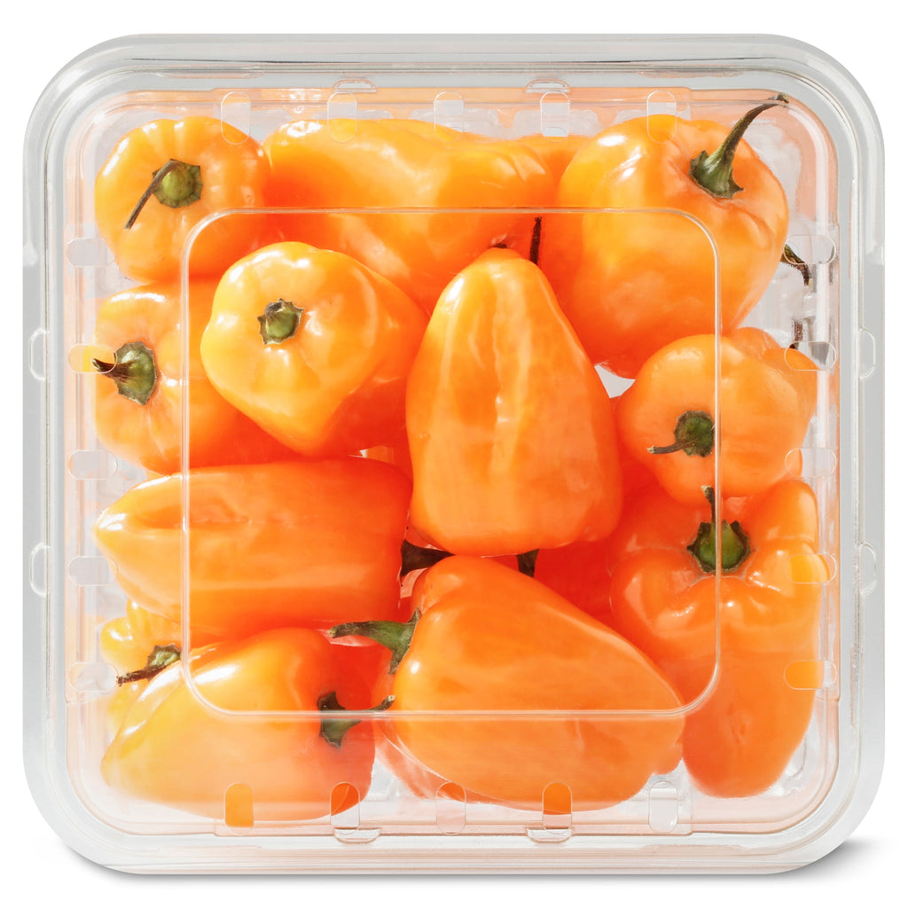 Fresh Orange Habanero Peppers 4 Oz Pack