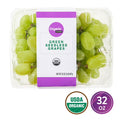 Fresh Organic Green Seedless Grapes from California, 2 lb Package