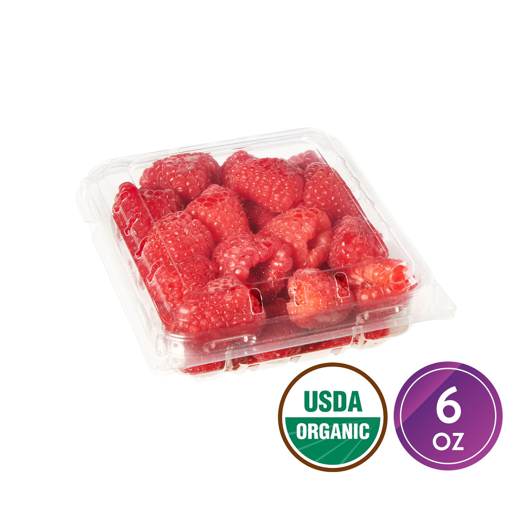 Fresh Organic Raspberries 6 Oz Container