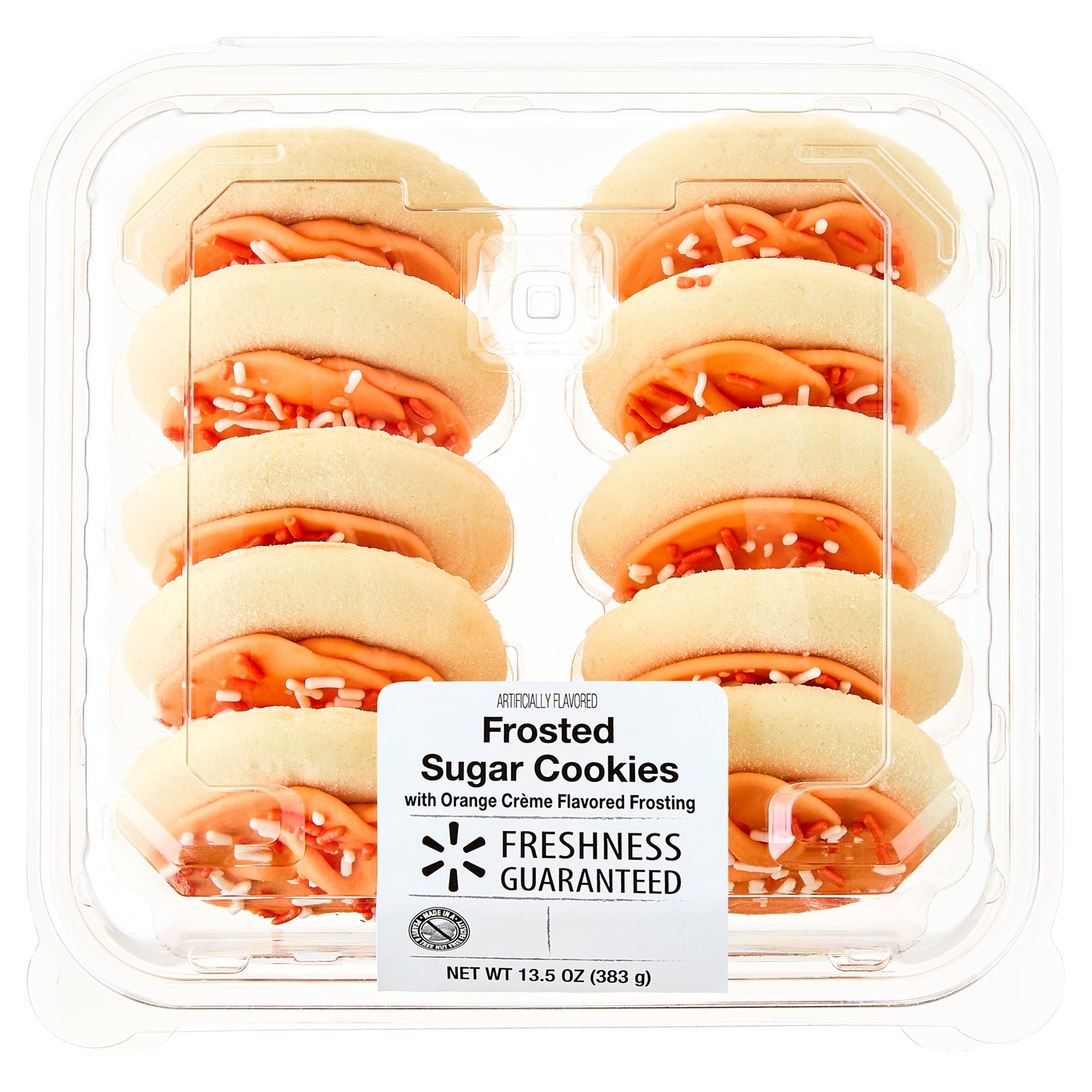 Orange Creme Frosted Sugar Cookies 13.5 Oz 10 Count Freshness Guaranteed