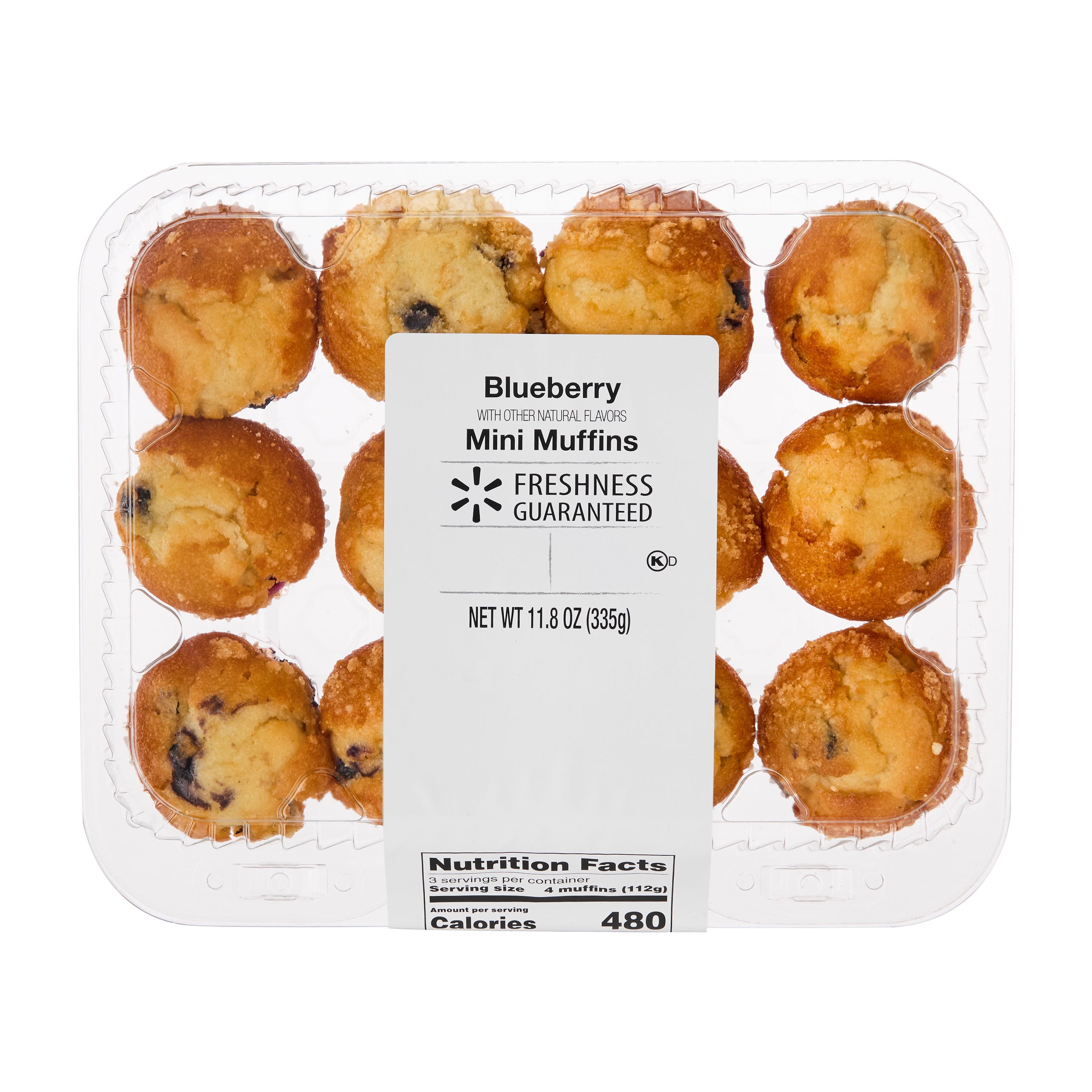 Baked Mini Blueberry Muffins 11.8 Oz 12 Count Freshness Guaranteed