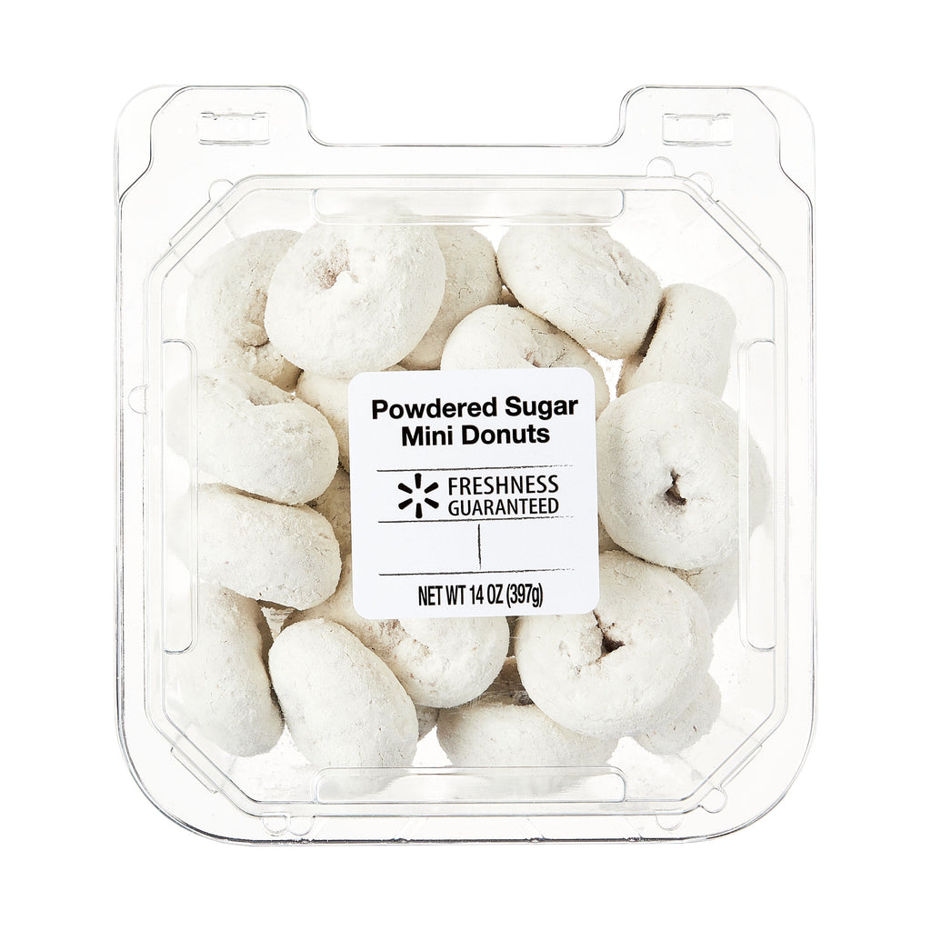 Powdered Sugar Mini Donuts 14 Oz 21 Count Freshness Guaranteed