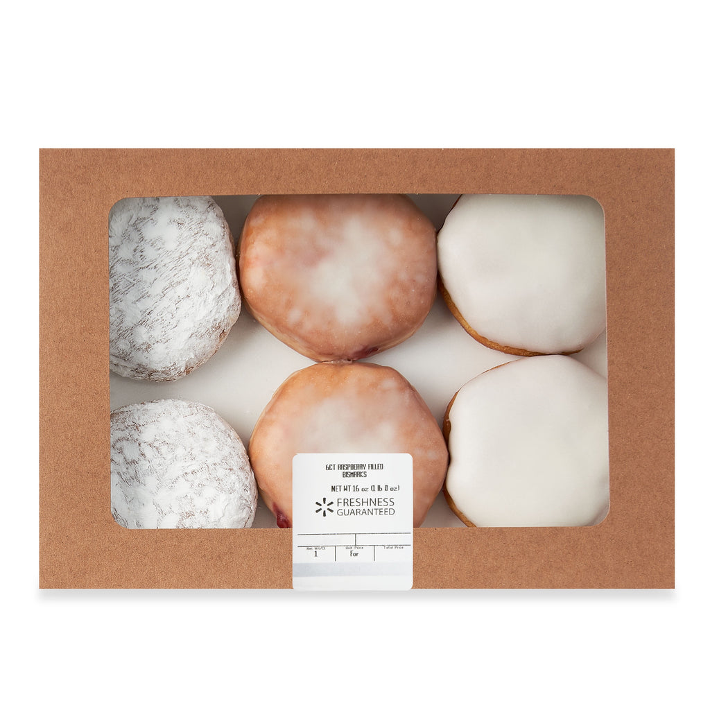 Raspberry Filled Bismark Donuts 16 Oz 6 Count Freshness Guaranteed
