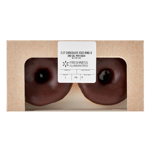 Chocolate Iced Ring Donuts 4 Oz 2 Count Freshness Guaranteed