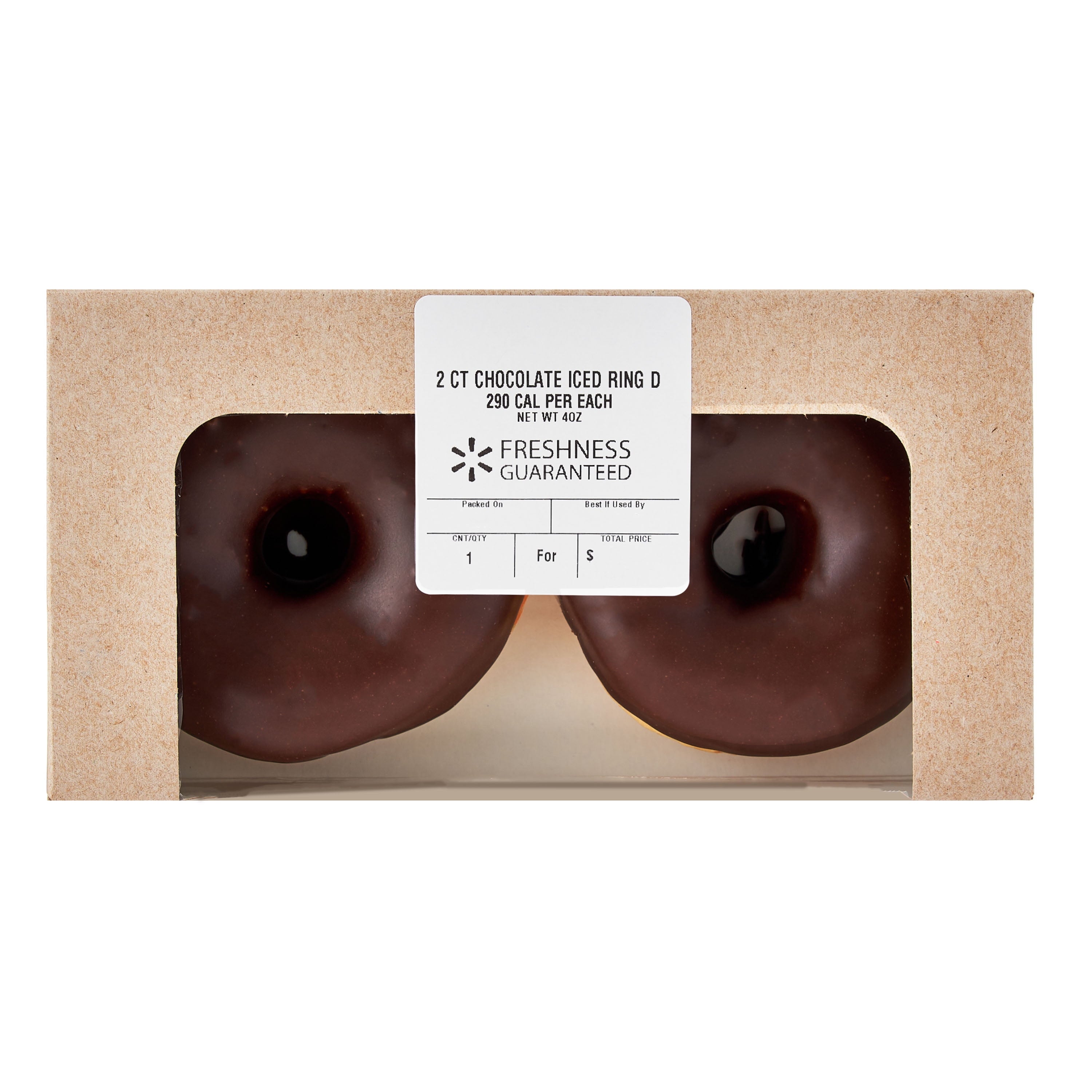 Chocolate Iced Ring Donuts 4 Oz 2 Count Freshness Guaranteed