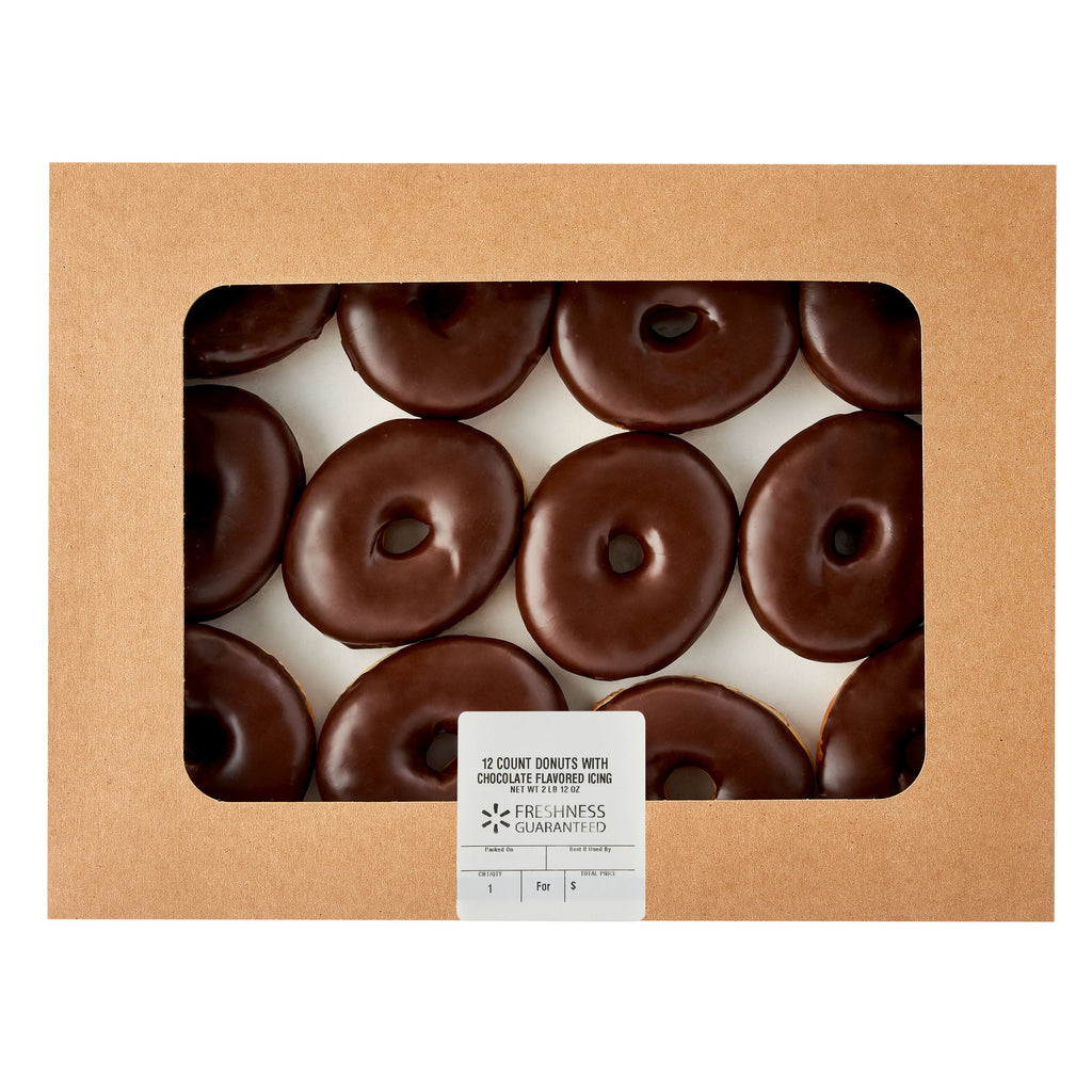 Chocolate Iced Donuts 12 Count 2 Lb 12 Oz Freshness Guaranteed