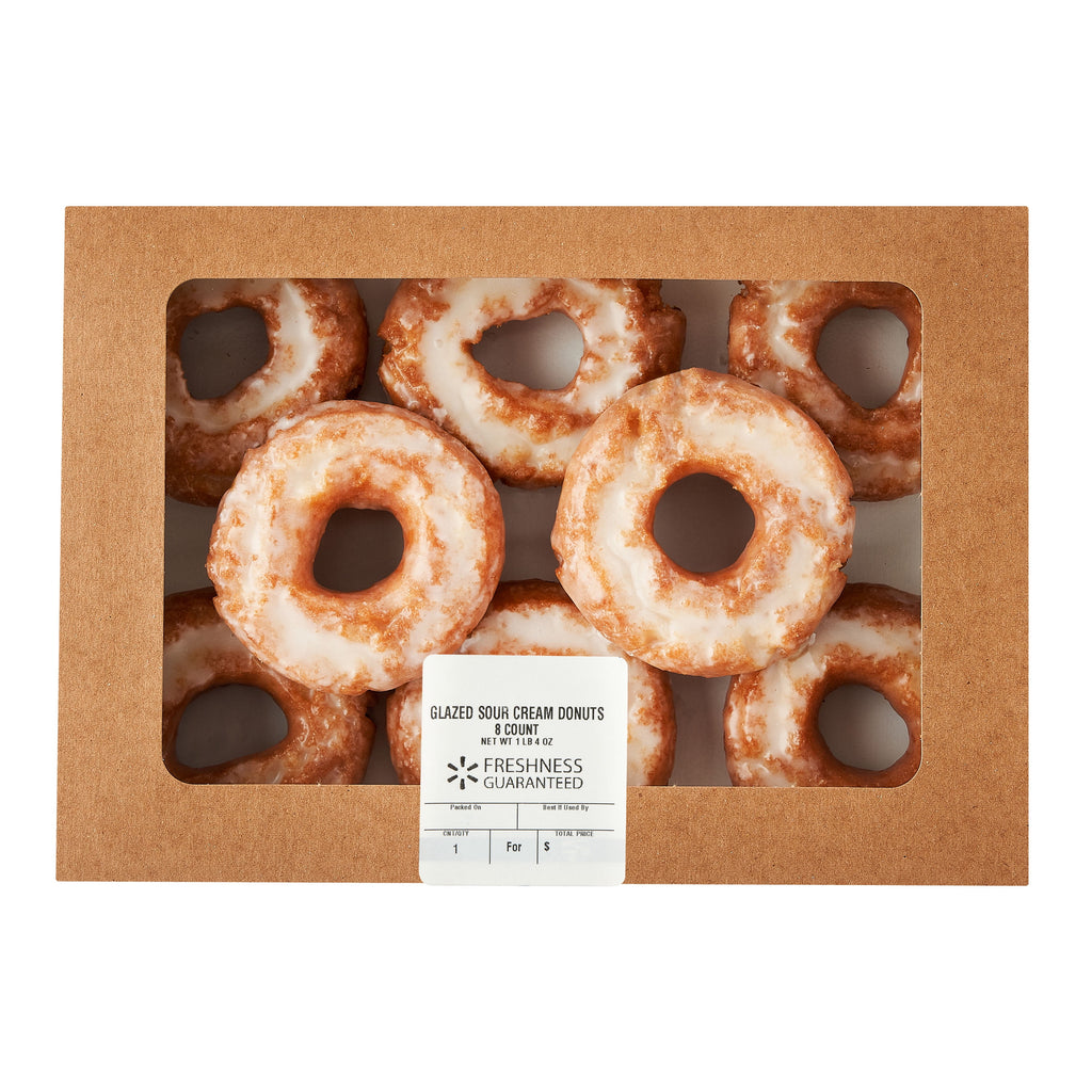 Glazed Sour Cream Donuts 20 Oz 8 Count Freshness Guaranteed