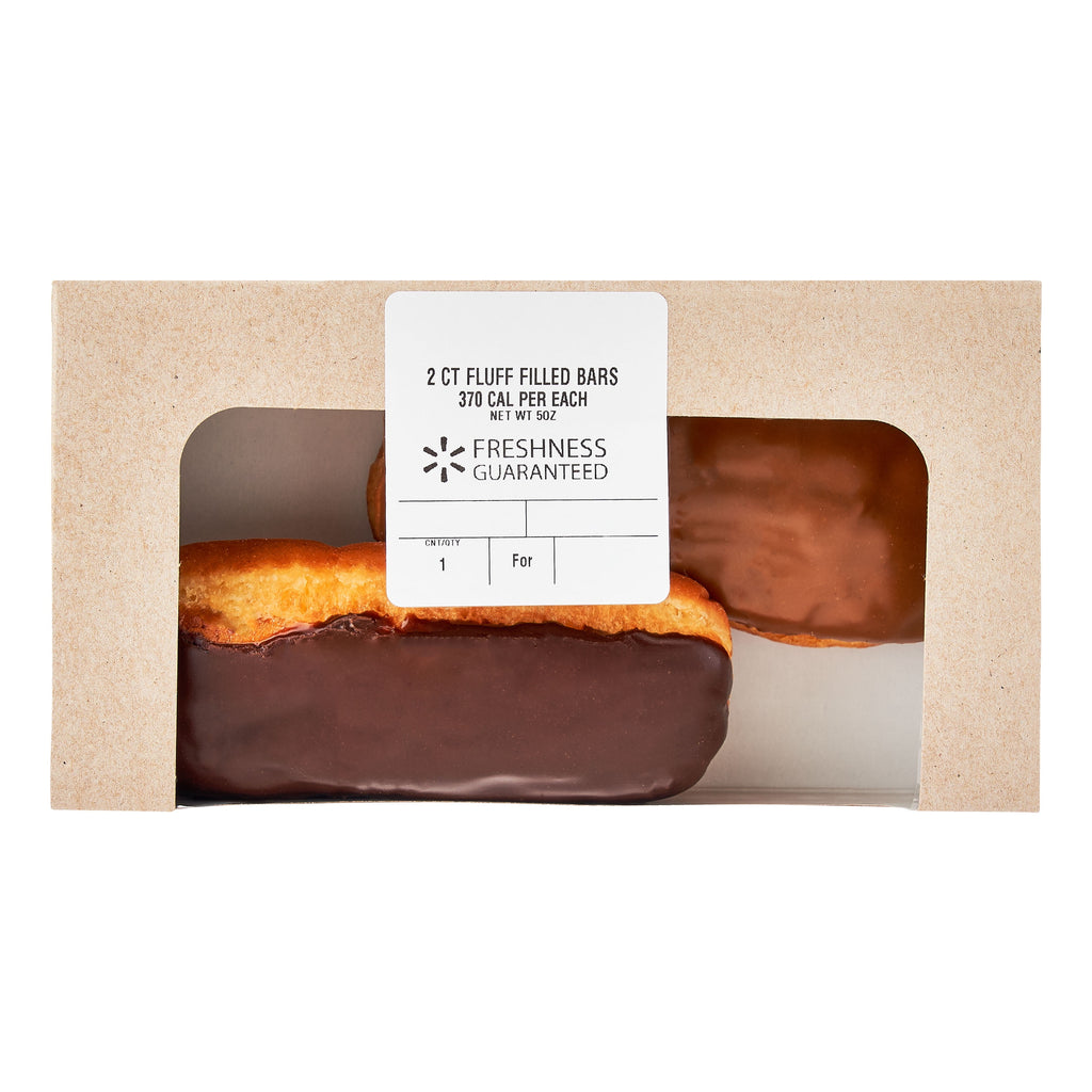 Regular Iced Fluff Filled Bar Donuts 5 Oz 2 Count Freshness Guaranteed