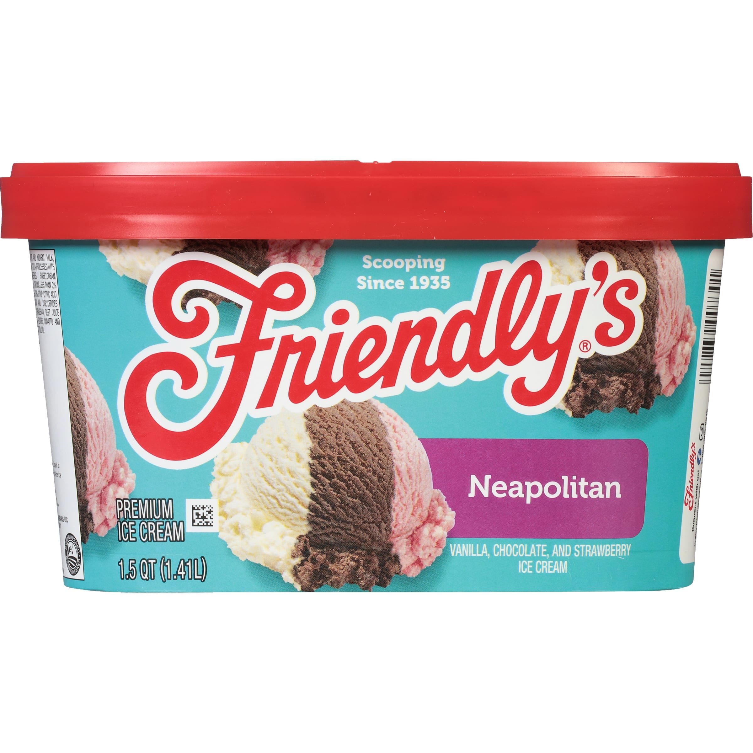 Friendly's Rich and Creamy Vanilla Chocolate Strawberry Ice Cream 48 Fl Oz