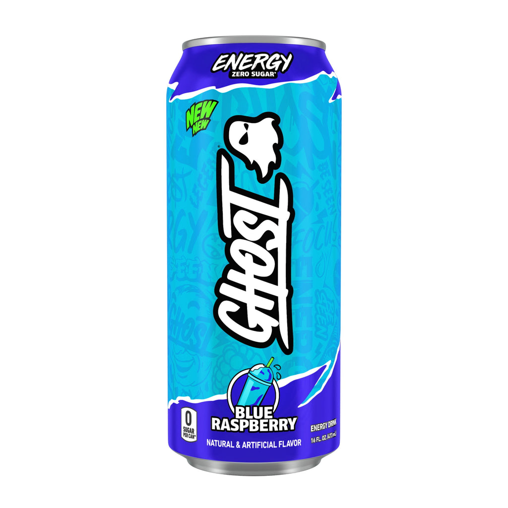 GHOST Energy Zero Sugars Energy Drink Blue Raspberry 16 fl oz Single Can