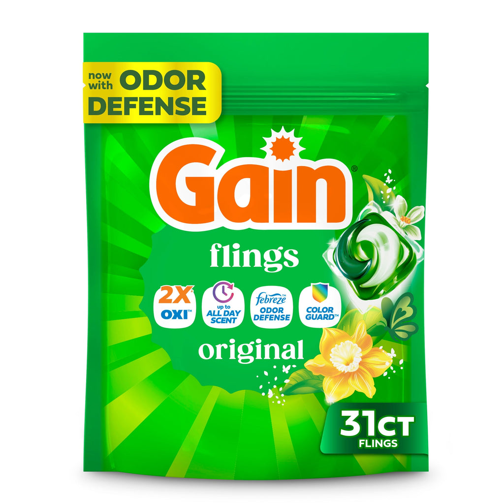 Gain Flings 4-in-1 Oxi Boost Febreze Laundry Detergent Pacs Original Scent 31 Count