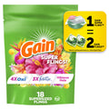 Gain Plus Flings Laundry Detergent Pacs All-In-One Happy Hibiscus Scent 18 Count