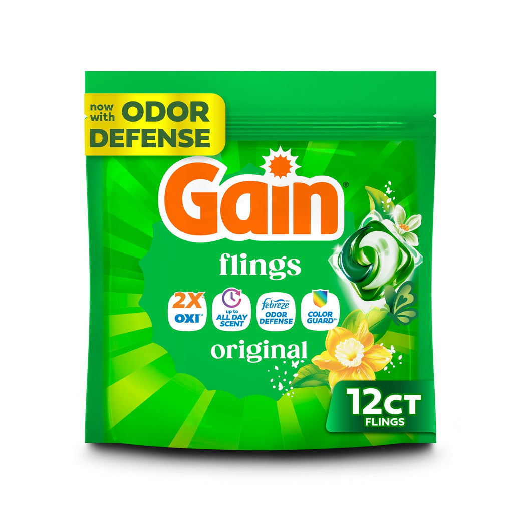 Gain Flings 4-in-1 Oxi Boost Febreze Laundry Detergent Pacs Original Scent 12 Count