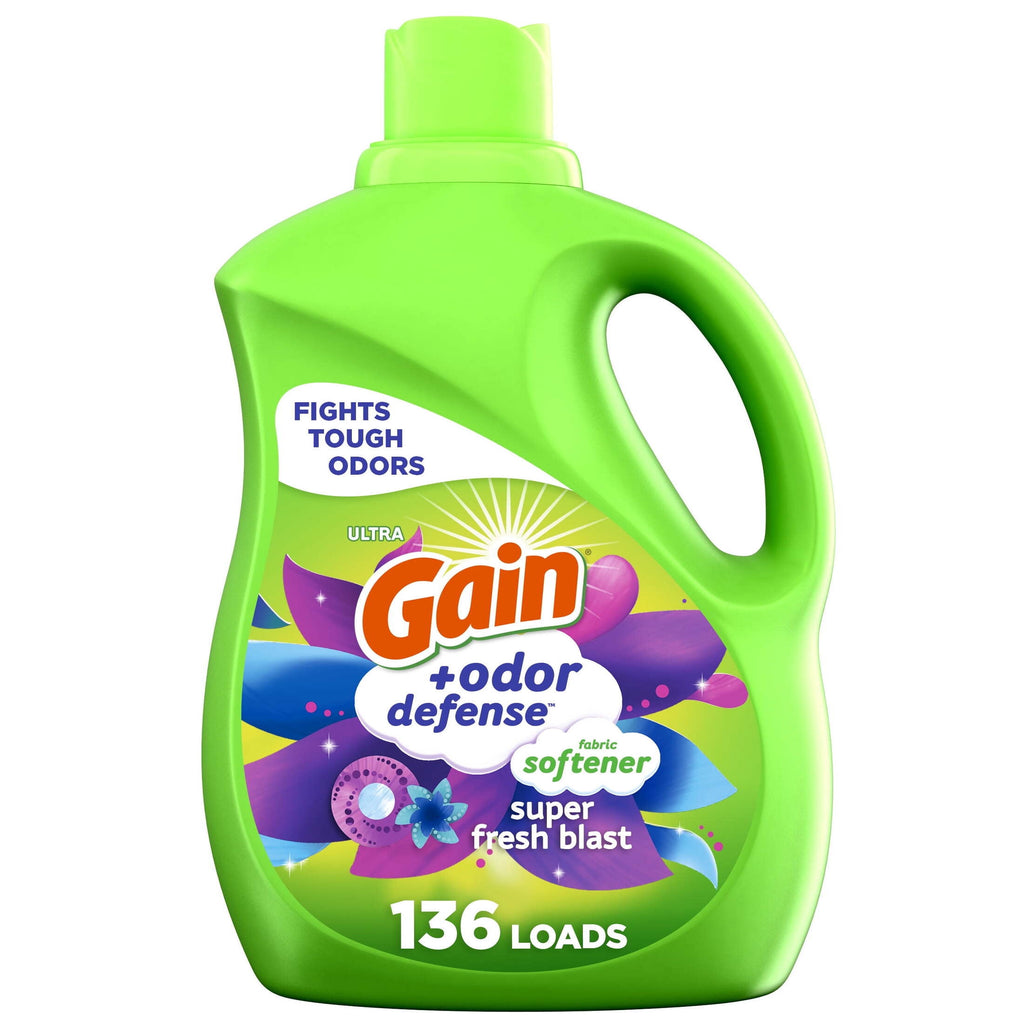 Gain Odor Defense Liquid Fabric Softener Super Fresh Blast 100 fl oz 136 Loads