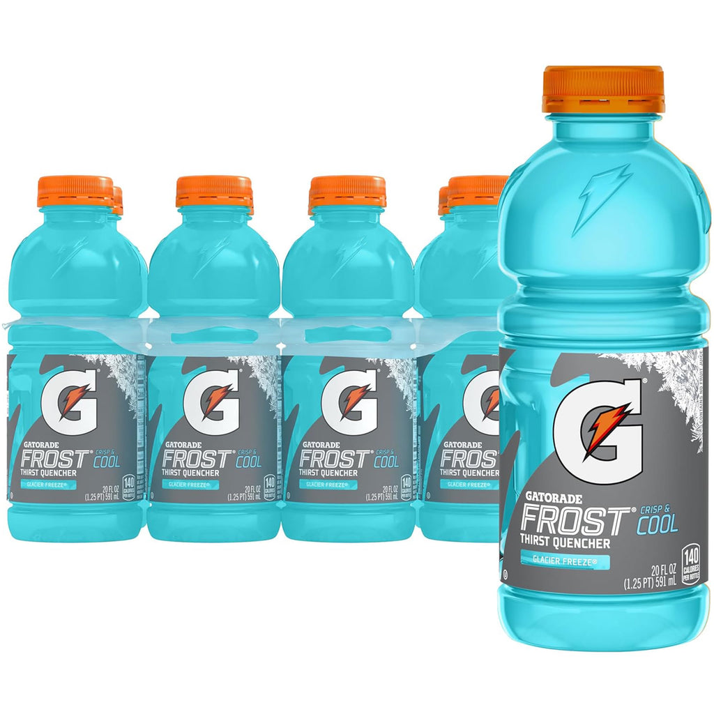 Gatorade Frost Thirst Quencher Glacier Freeze Sports Drink 20 fl oz 8 Count Bottles