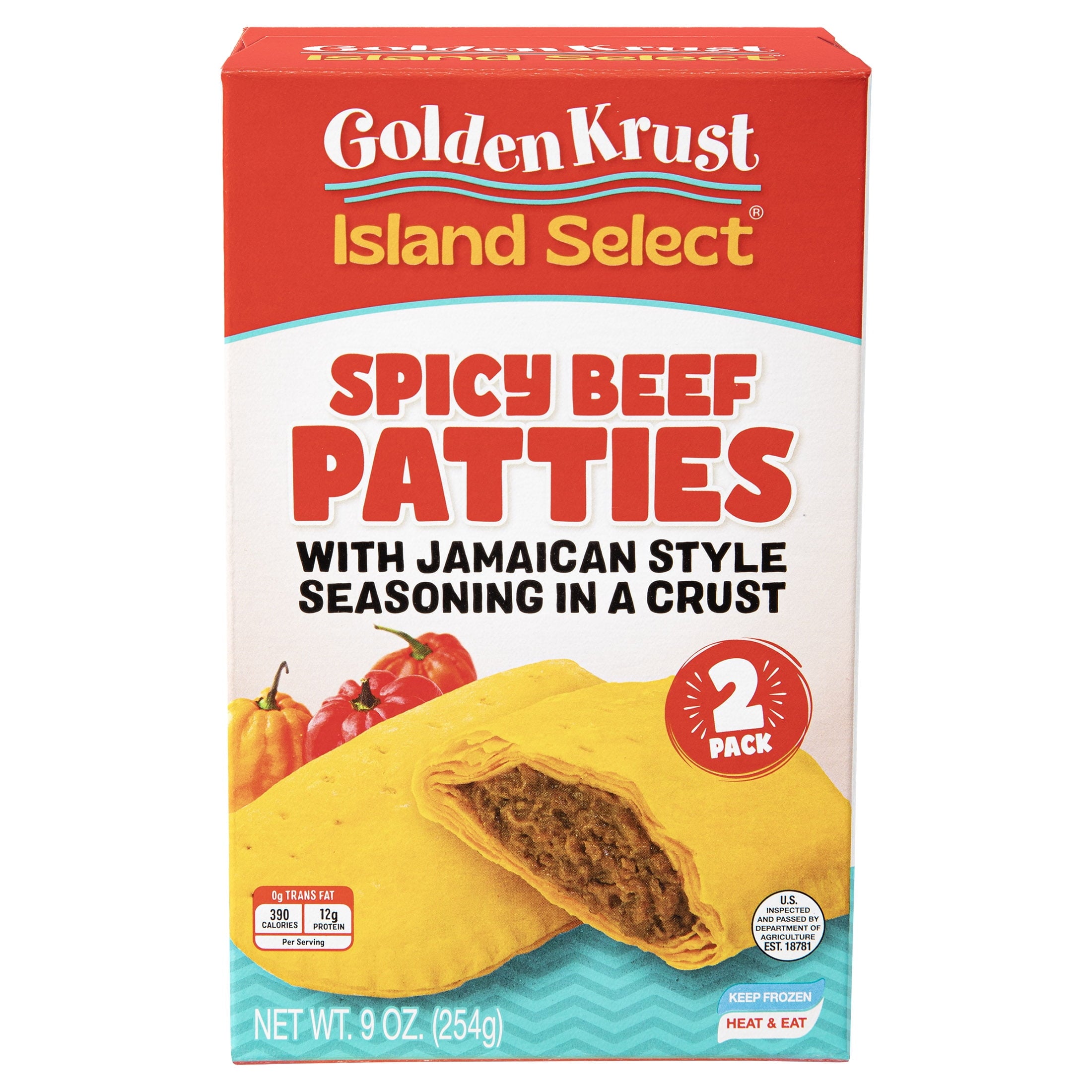 Golden Krust Island Select Spicy Beef Patties Frozen 9 Oz 2 Count