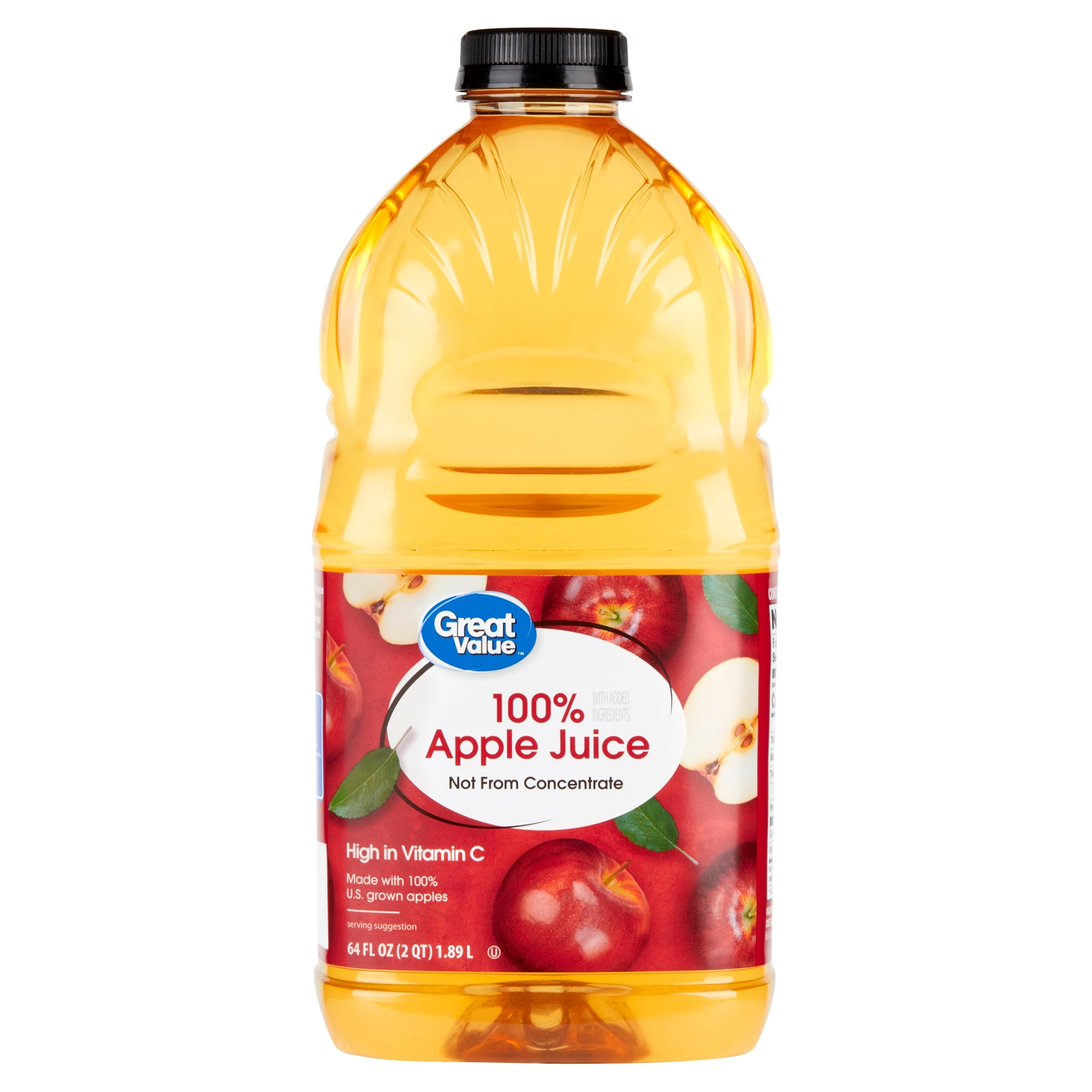 Great Value 100% Apple Juice Not From Concentrate Pulp-Free 64 fl oz