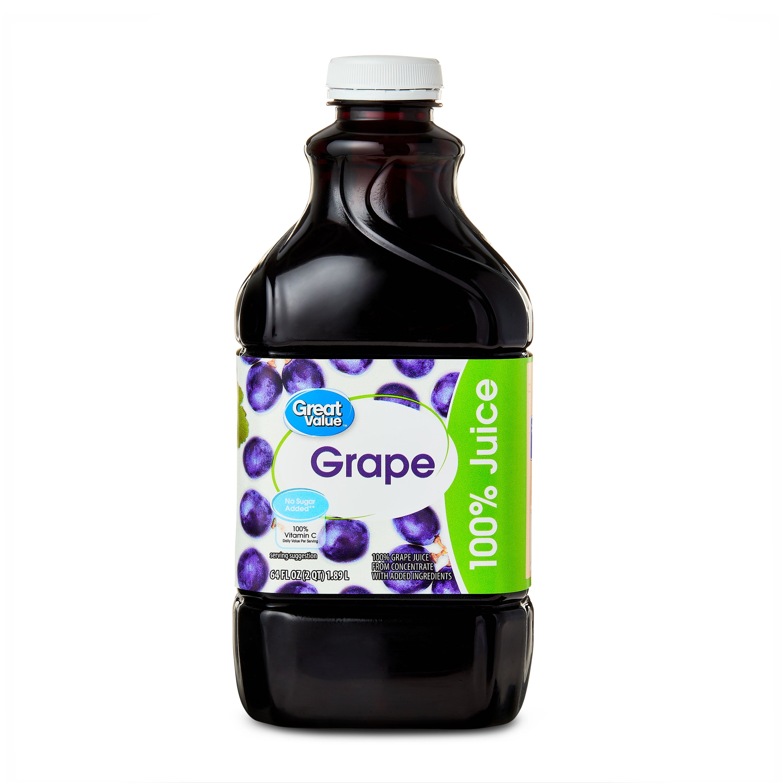 Great Value 100% Concord Grape Juice 64 fl oz Bottle