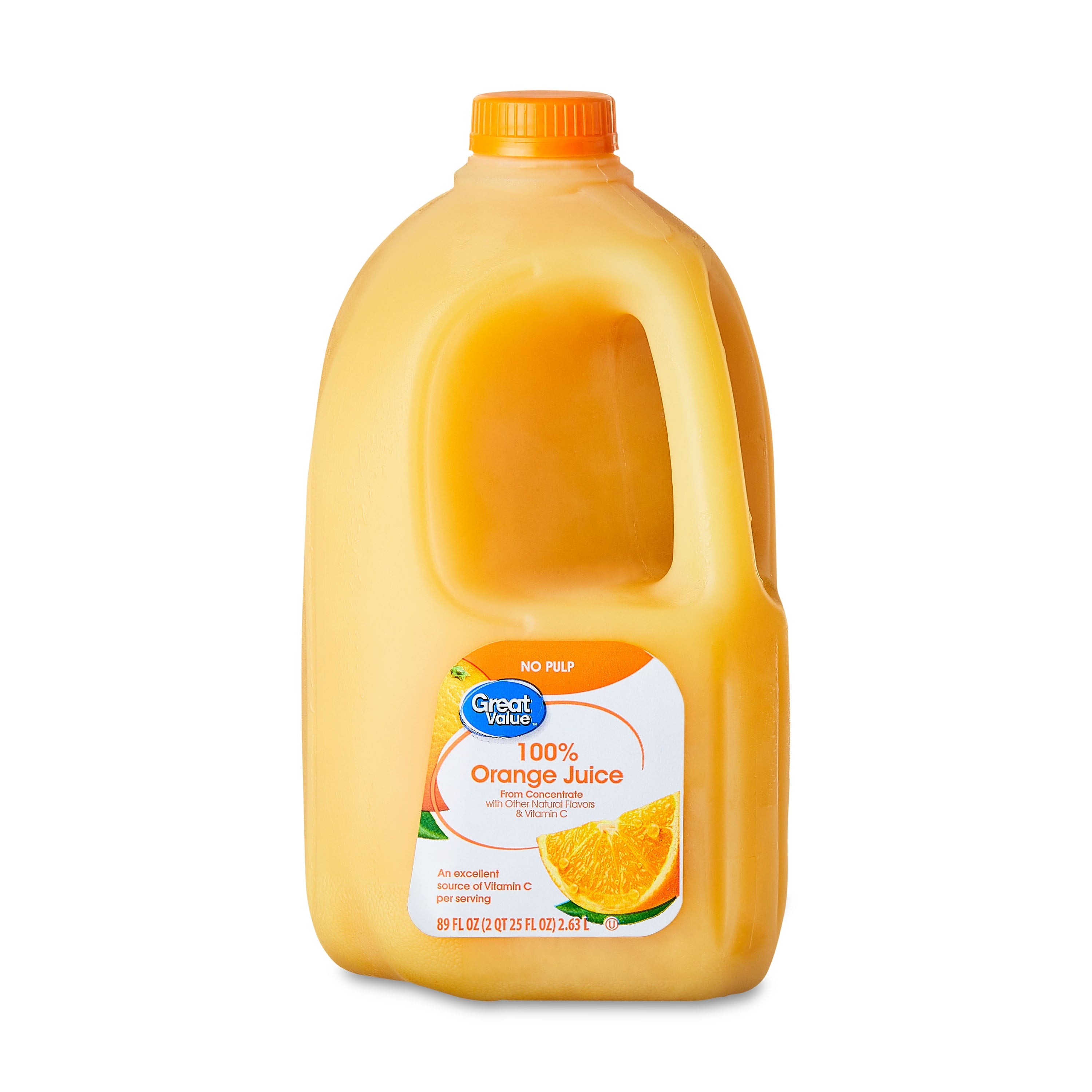 Great Value 100% Orange Juice from Concentrate No Pulp 89 fl oz