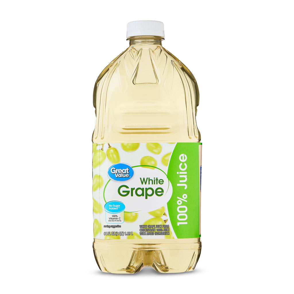 Great Value 100% White Grape Juice 64 fl oz Bottle