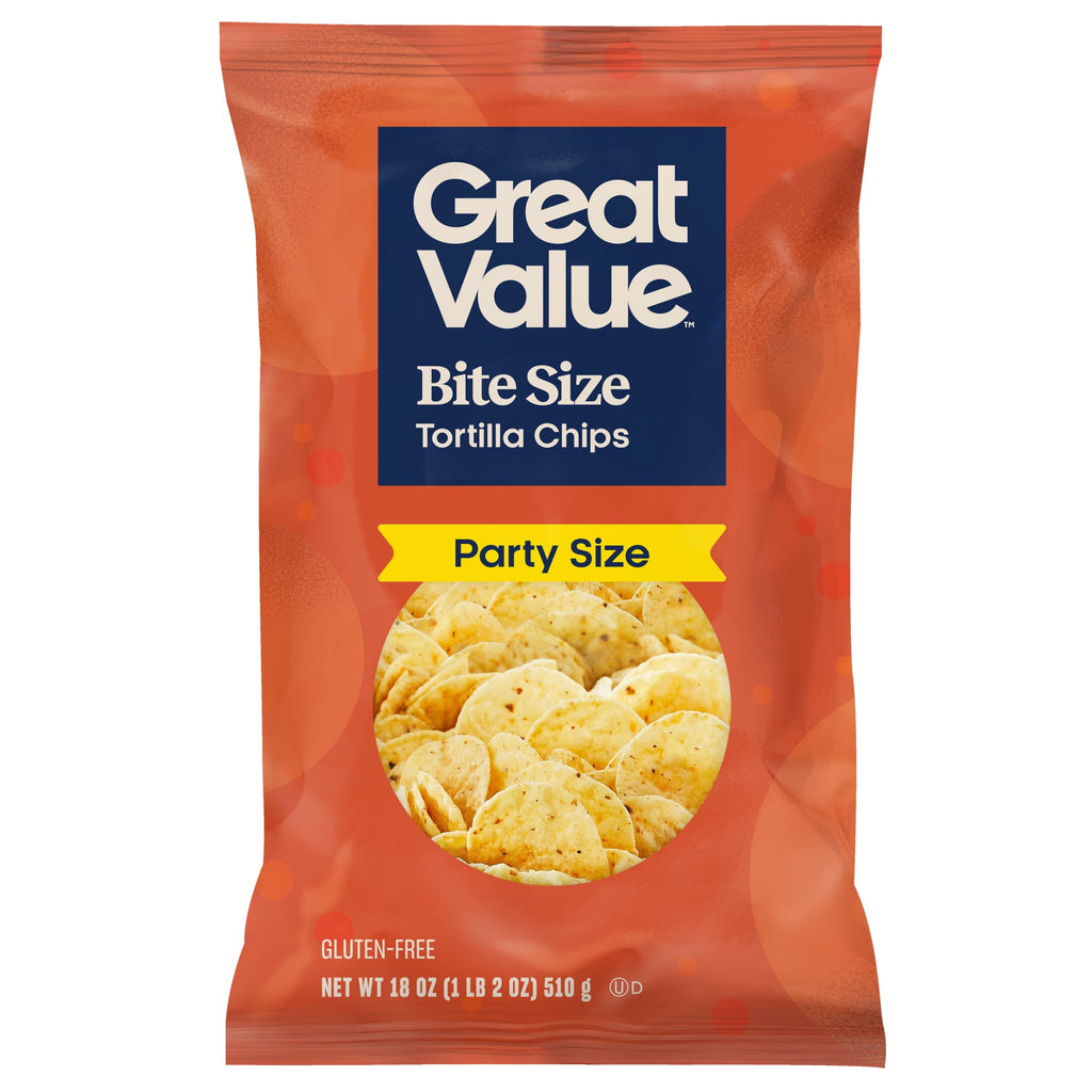 Bite Size Tortilla Chips Party Size 18 Oz Great Value