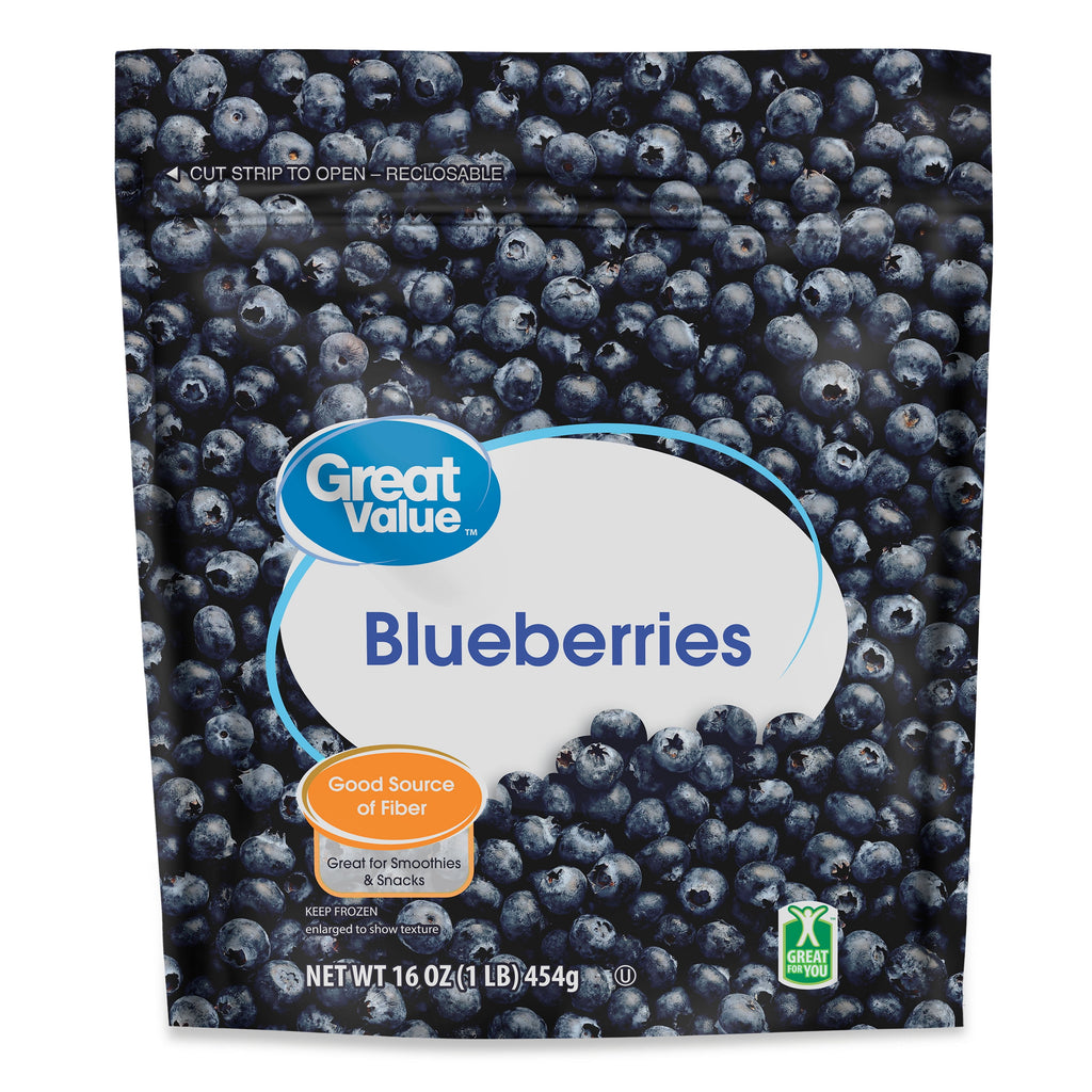 Great Value Whole Blueberries Frozen 16 Oz