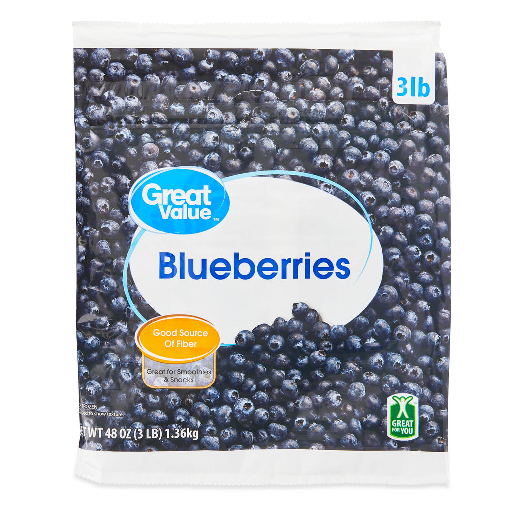Great Value Whole Blueberries Frozen 48 Oz