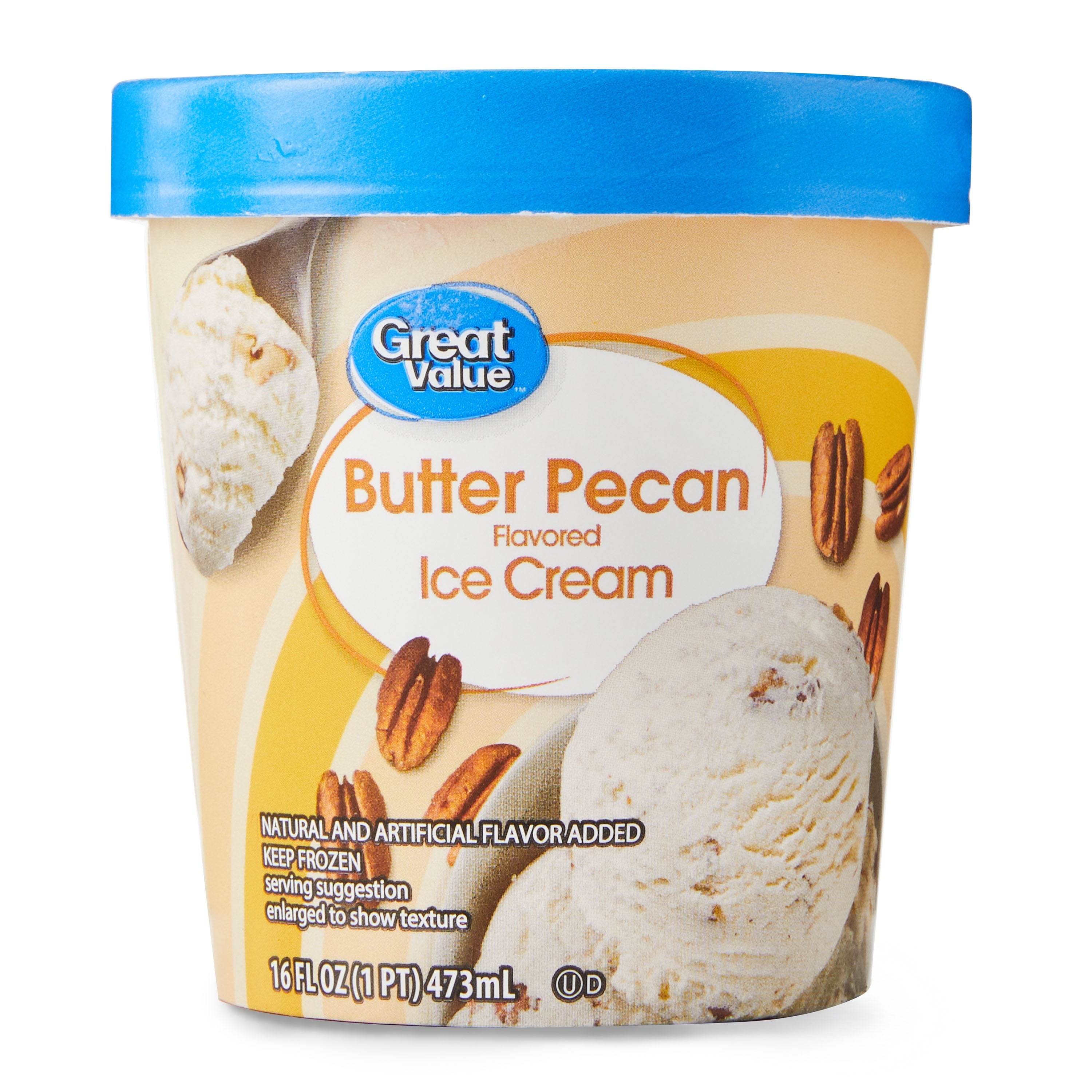 Great Value Butter Pecan Flavored Ice Cream 16 Fl Oz