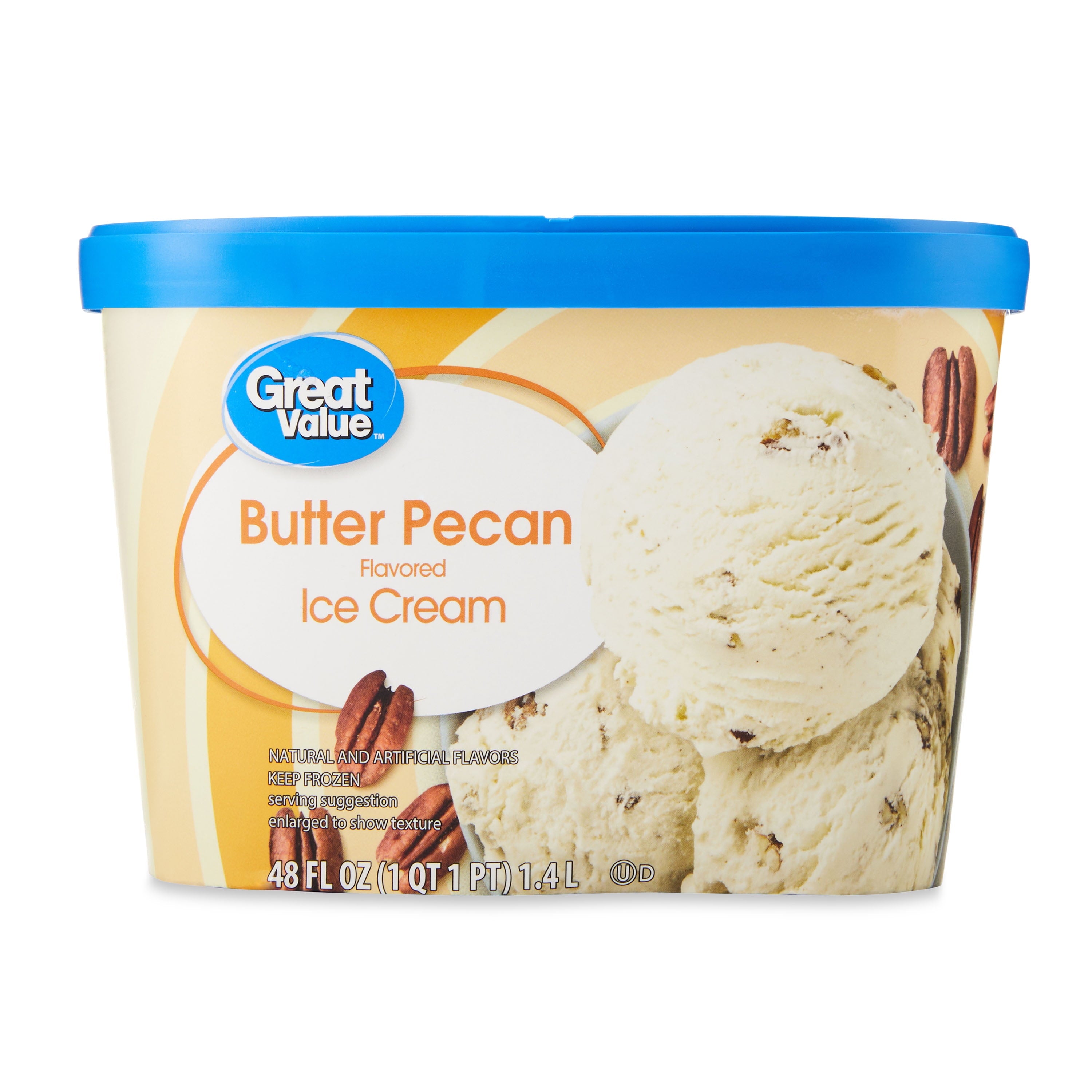 Great Value Butter Pecan Ice Cream 48 Fl Oz