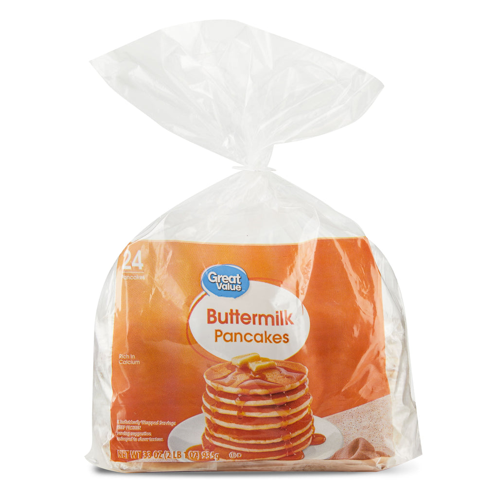 Great Value Buttermilk Pancakes 33 Oz 24 Count Frozen