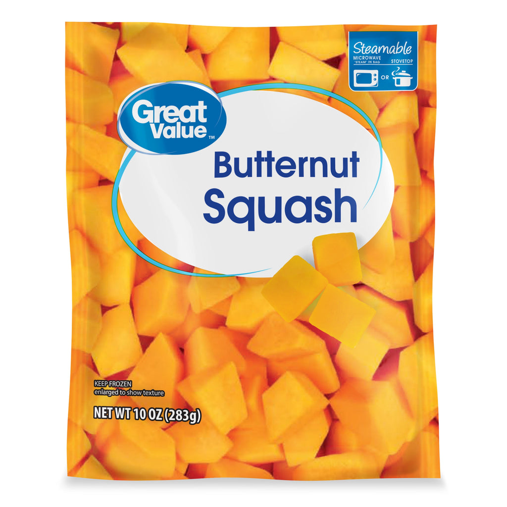 Great Value Butternut Squash Cubes Frozen 10 Oz