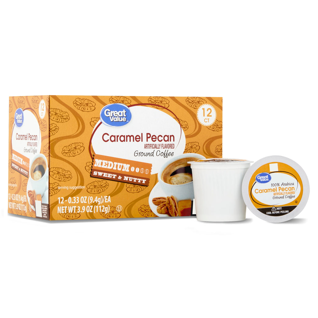 Great Value Caramel Pecan Medium Roast Coffee Pods 12 Count