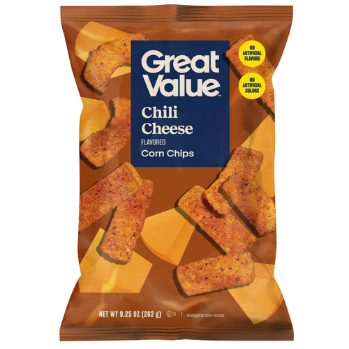 Chili Cheese Flavored Corn Chips 9.25 Oz Great Value