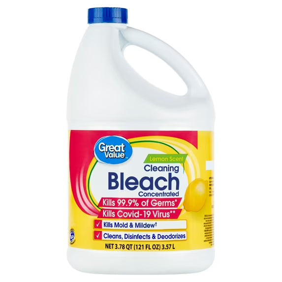 Great Value Cleaning Bleach, Lemon Scent, 121 fl oz