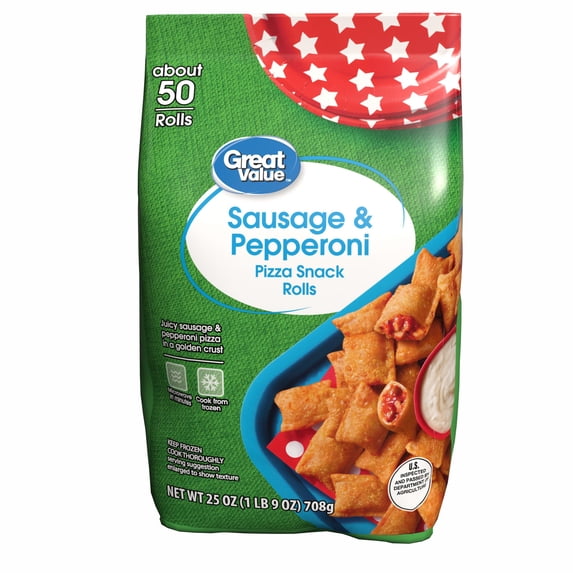 Great Value Combo Pizza Snack Rolls Frozen 25 Oz 50 Count